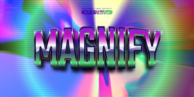 Retro text effect magnify futuristic editable 80s classic style with experimental background ideal for poster flyer social media post with give them the rad 1980s touch