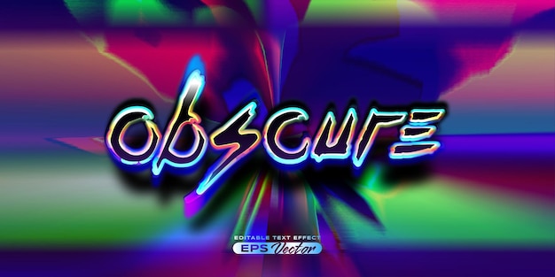 Retro text effect obscure futuristic editable 80s classic style with experimental background ideal for poster flyer social media post with give them the rad 1980s touch