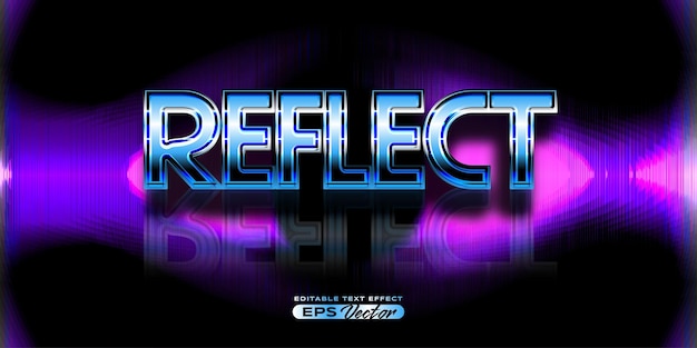 Retro text effect reflect futuristic editable 80s classic style with experimental background ideal for poster flyer social media post with give them the rad 1980s touch