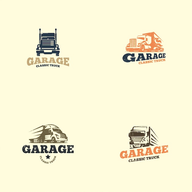 Retro truck logo template