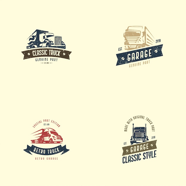 Retro truck logo template