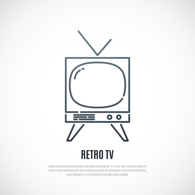 Retro TV icon isolated on white background Old TV