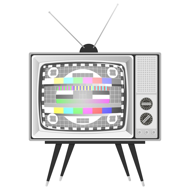 retro TV no signal on a white background. vector illustration