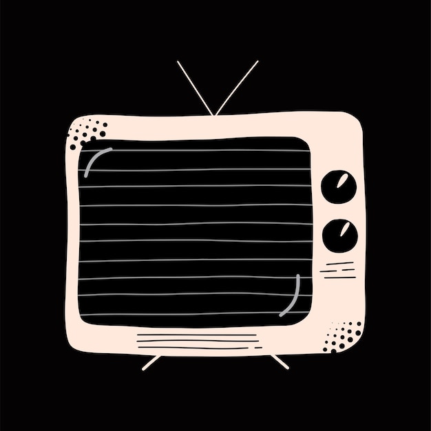 Retro TV Vintage item 90s Vector illustration in flat style