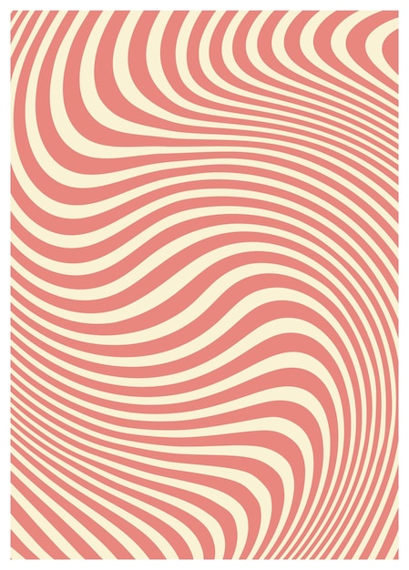 Retro twisted and distorted vector groovy hippie background Waves swirl stripe ray and twirl