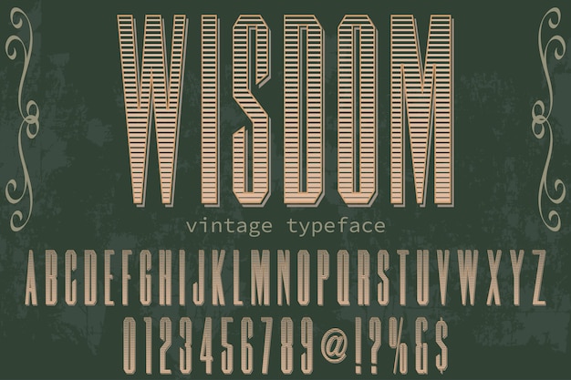 retro typeface label design wisdom