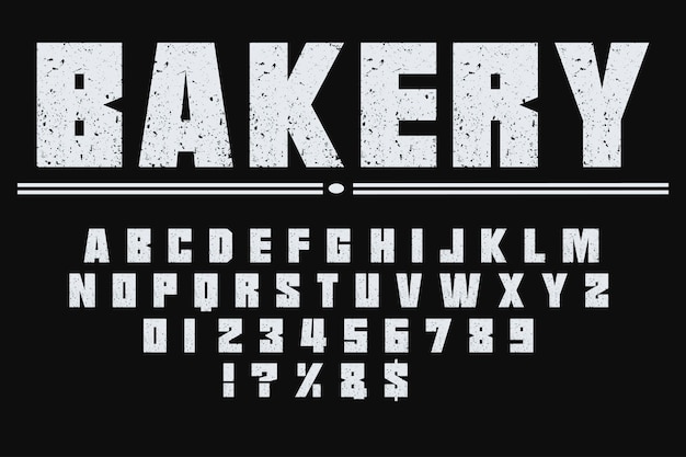 retro Typography label design bakery