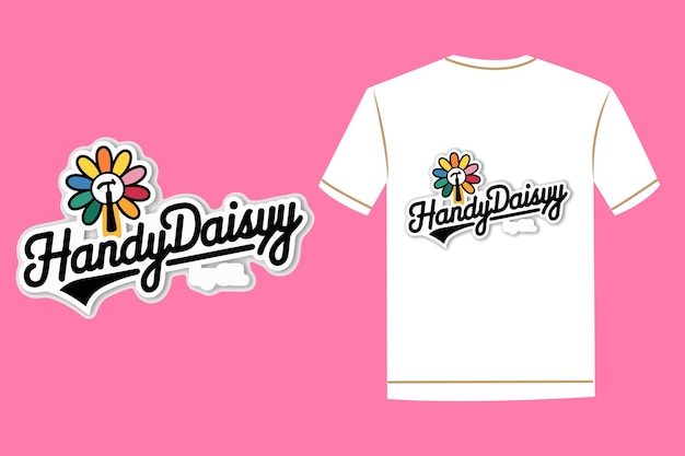 Vector retro typography with flower tshirt design