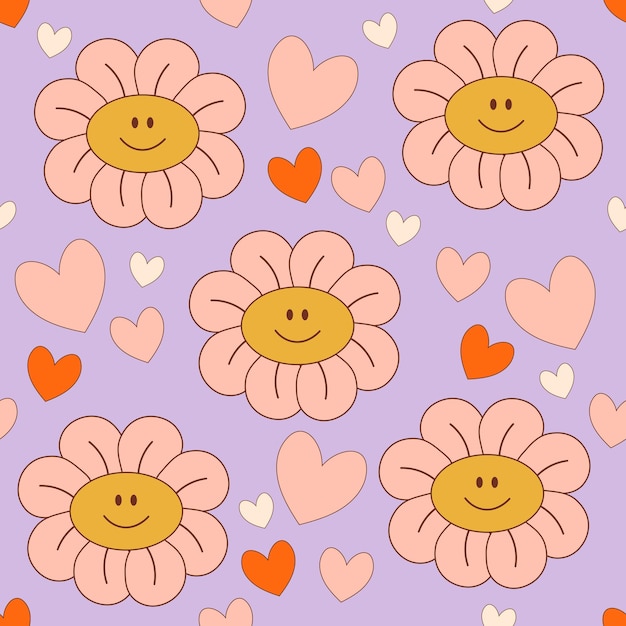 Retro Valentine's seamless pattern