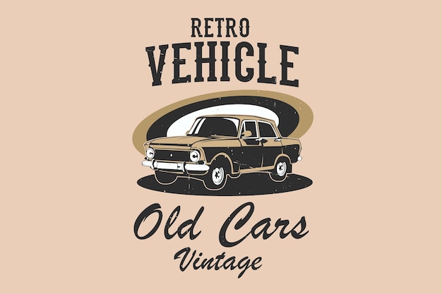 Retro vehicle old cars vintage silhouette design