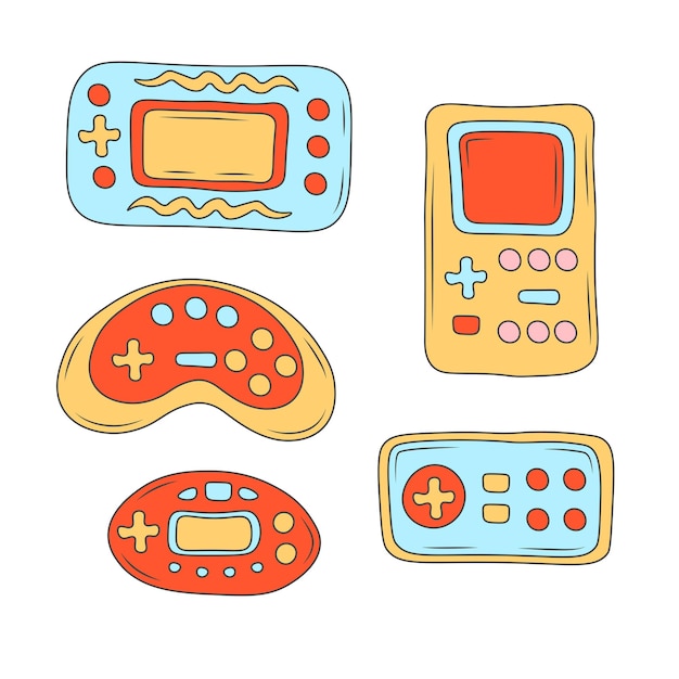 Retro video game vector set