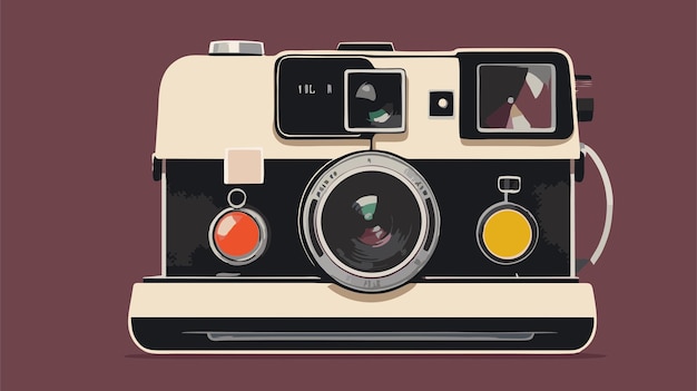 Vector retro vintage background with a polaroid camera