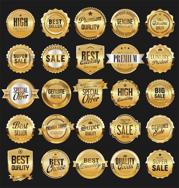 Retro vintage badges collection