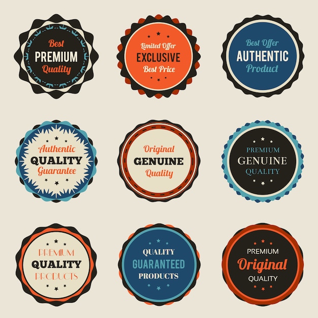 Retro vintage badges set