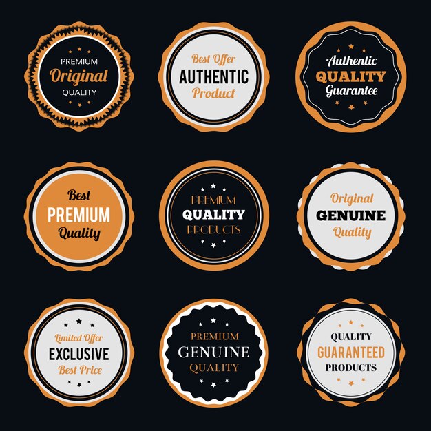 Vector retro vintage badges set