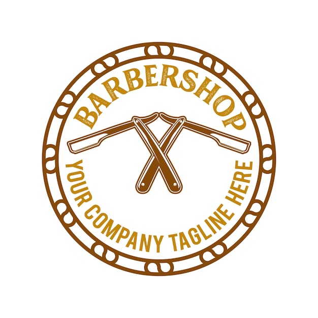 Retro vintage Barber shop logo design tools vector