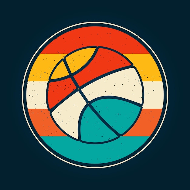 Retro vintage basketball vector illustration