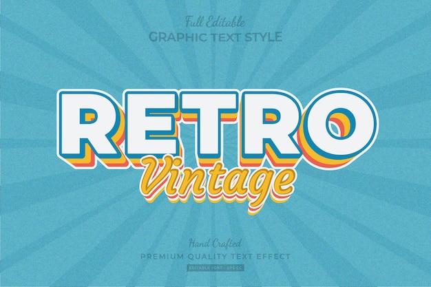 Retro Vintage Editable Premium Text Effect Font Style