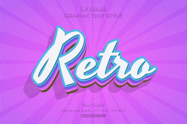 Retro Vintage Editable Premium Text Effect Font Style