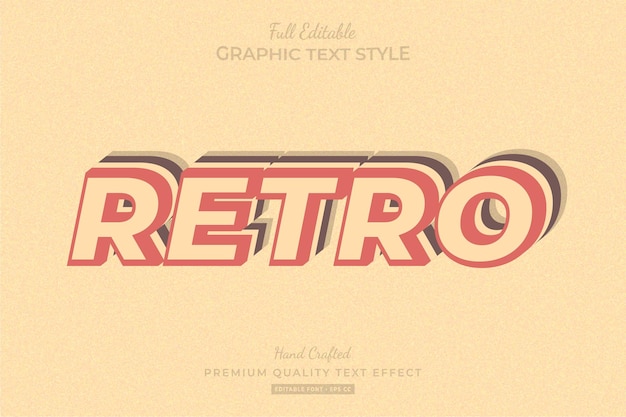 Retro Vintage Editable Text Effect Font Style