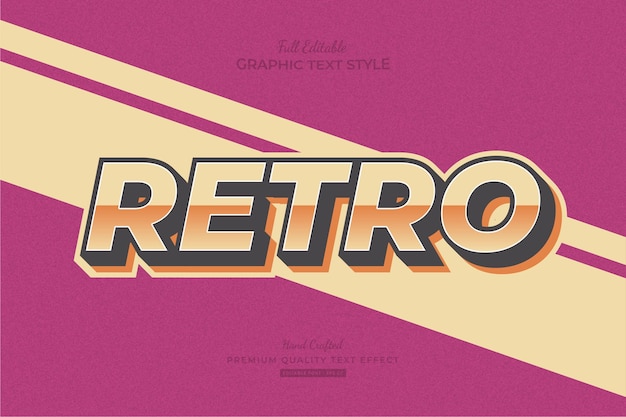 Retro Vintage Editable Text Effect Font Style