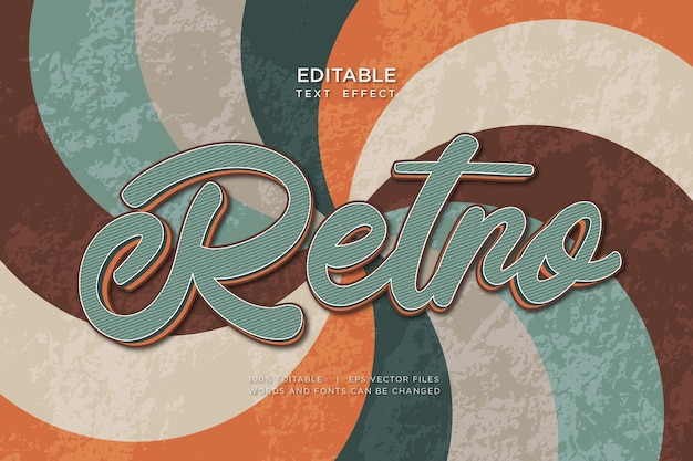 Vector retro vintage editable vector text effect