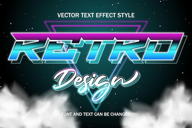 Retro vintage font typography lettering 3d editable text effect font style template background