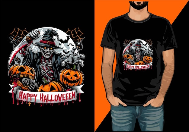 retro vintage Halloween tshirt design Helloween vector illustration