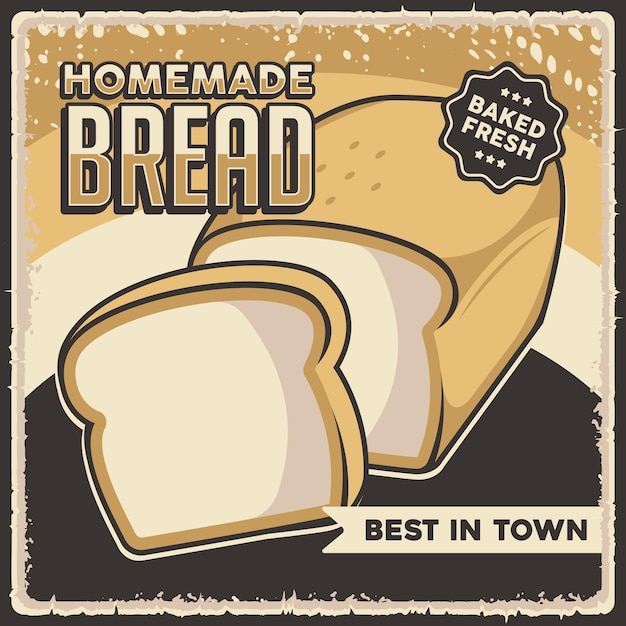 Retro Vintage Homemade Bread Poster