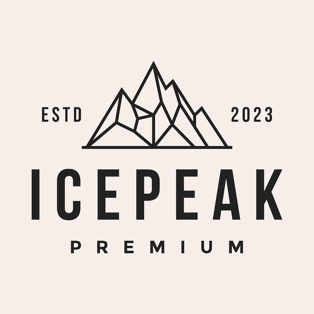 retro vintage, icepeak mount stone logo vector icon illustration