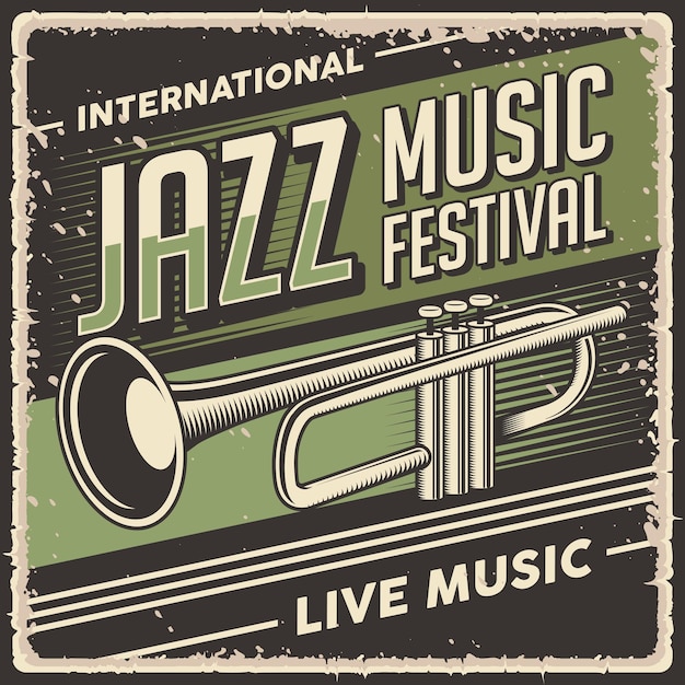 Retro vintage illustration vector graphic of Jazz Music fit for wood poster or signage