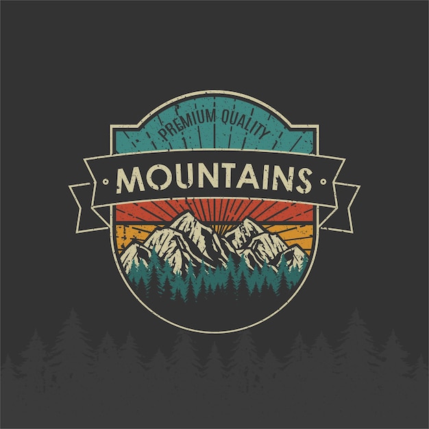 Retro Vintage logo badge adventure and outdoor mountains sticker