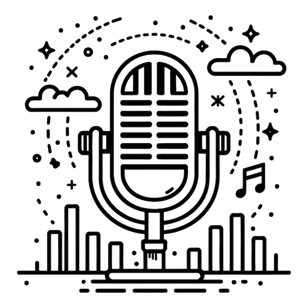 Retro Vintage microphone icon Vector illustration