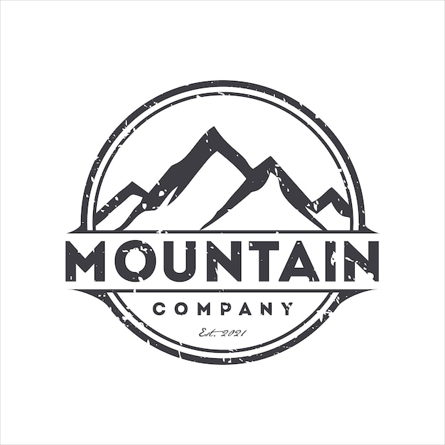 retro vintage, mountain outdoor logo design vector template