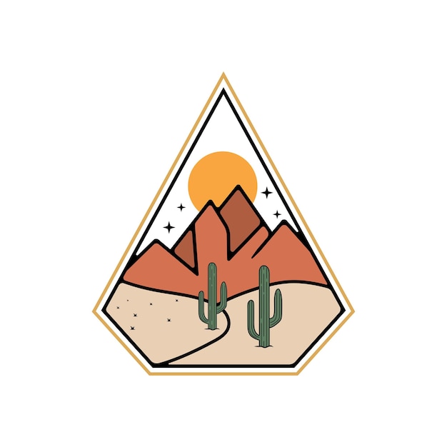 Retro Vintage Mountain Sea Adventure logo design