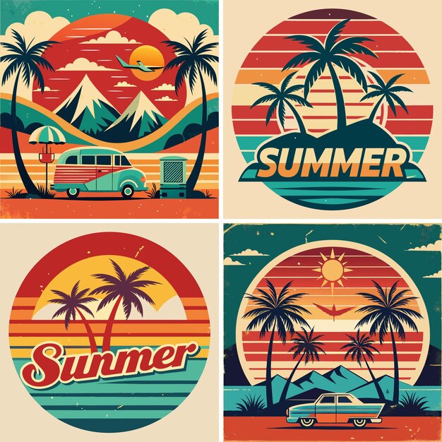 Vector retro vintage summer