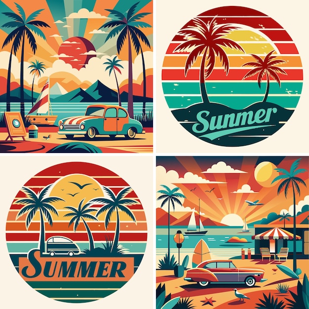 Vector retro vintage summer