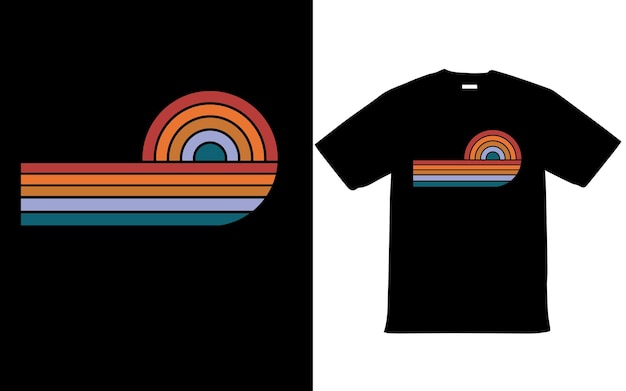 Retro Vintage Sunset TShirt Design for Summer