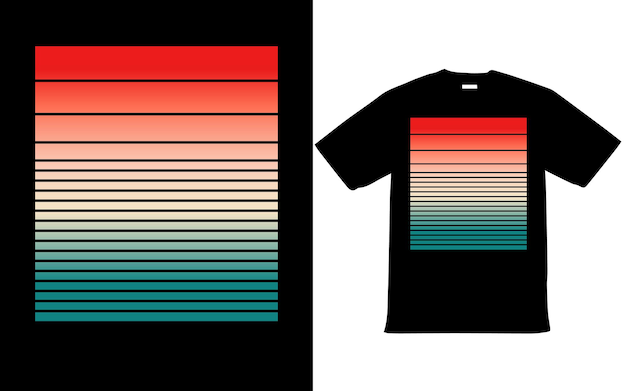 Retro Vintage Sunset TShirt Design for Summer