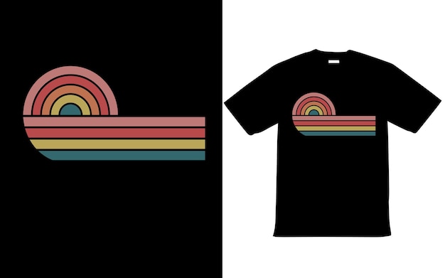 Retro Vintage Sunset TShirt Design for Summer