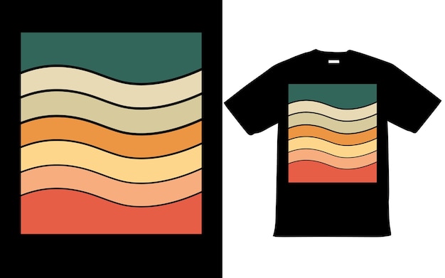 Retro Vintage Sunset TShirt Design for Summer