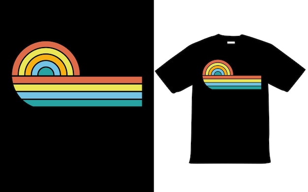 Retro Vintage Sunset TShirt Design for Summer