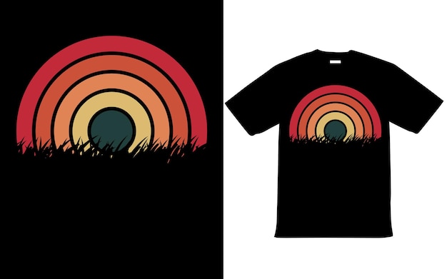 Retro Vintage Sunset TShirt Design for Summer