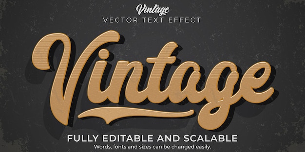 Retro, vintage text effect, editable 70s and 80s text style