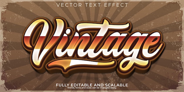 Retro vintage text effect editable 70s and 80s text style