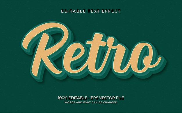 Retro, vintage text effect, editable and text style Premium Vector