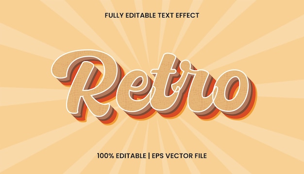 Retro Vintage text effect, editable vector