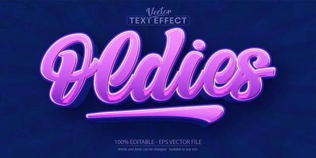 Retro vintage text effect old 80's editable text style