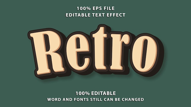 Retro Vintage Word 3D Text Effect Template