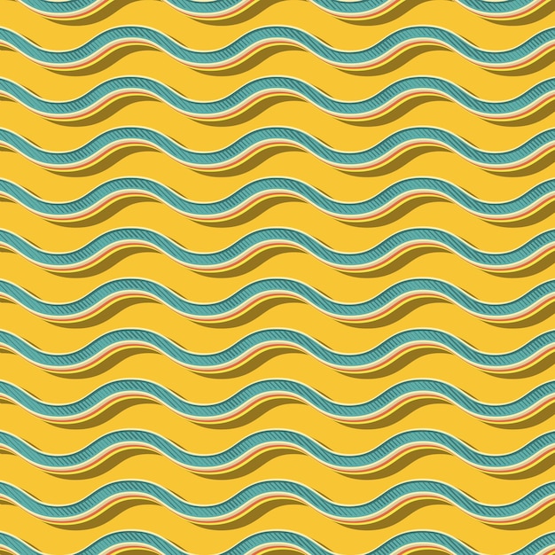 Retro waves pattern, abstract geometric background in 80s, 90s style. Geometrical simple illustration